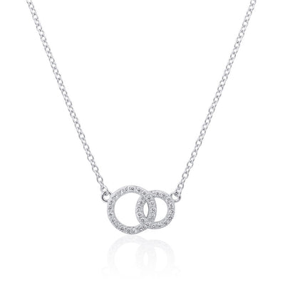 Sterling silver CZ circle necklace