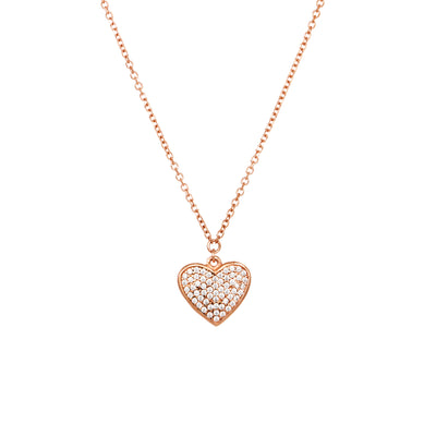 Verve heart pendant necklace with cubic zirconium