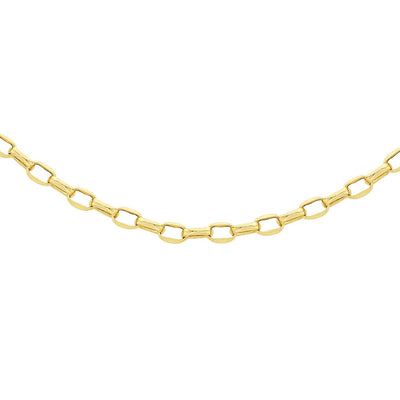 9K Yellow Gold Oval Belcher Necklace 50cm