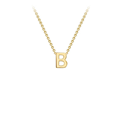 9K Yellow Gold 'B' Initial Adjustable Letter Necklace 38/43cm