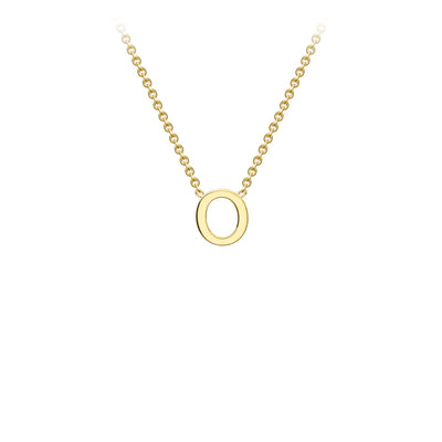 9K Yellow Gold 'O' Initial Adjustable Letter Necklace 38/43cm