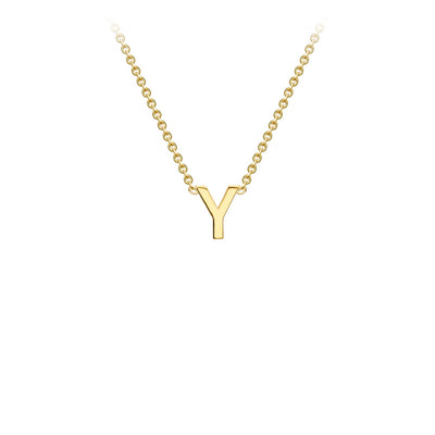 9K Yellow Gold 'Y' Initial Adjustable Letter Necklace 38/43cm