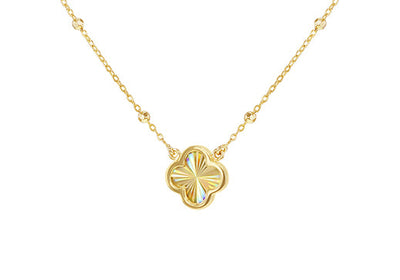 9K Yellow Gold Rainbow Petal Necklace 40-45cm