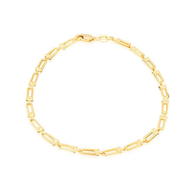 9K Yellow Gold Mini Industrial Chain Bracelet 18cm