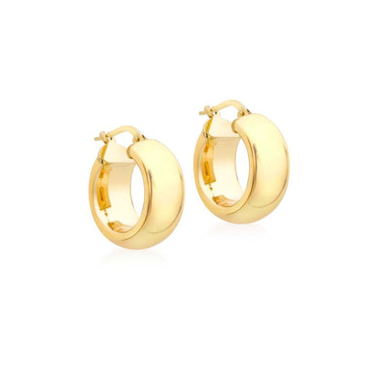 9K Yellow Gold Hoop Earrings 18mm