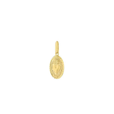 9K Yellow Gold Sacred Heart Pendant