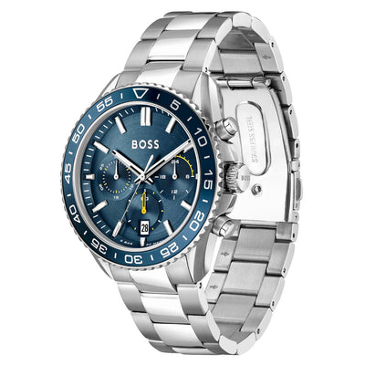 HB1514143/ Hugo Boss Stainless Steel Blue Dial Chronograph Men's Watch