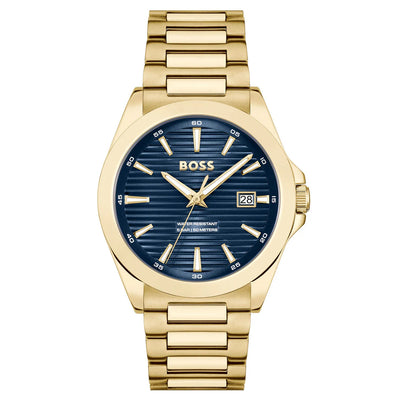 HB1514172/ Hugo Boss Gold Stainless Steel Blue Dial Men's Watch