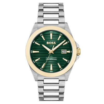 HB1514173/ Hugo Boss Stainless Steel Green & Gold Men's Watch