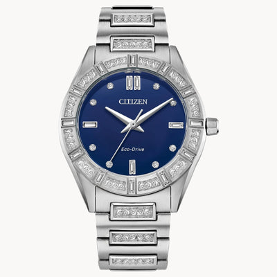 Citizen Silhouette Crystal – Women's Eco-Drive Watch with Blue Dial and Crystal Accents / EM1020-57L