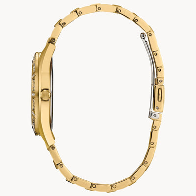 Citizen Eco-Drive Silhouette Crystal – Women's Gold-Tone Watch with Mother-of-Pearl Dial / EM1022-51D