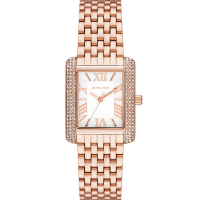 Michael Kors Emery Three Hand Rose Gold Tone Stainless Steel Watch / MK4743