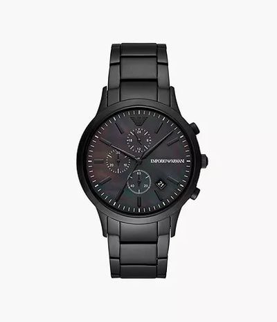 Emporio Armani Chronograph Black Steel Watch / AR11275