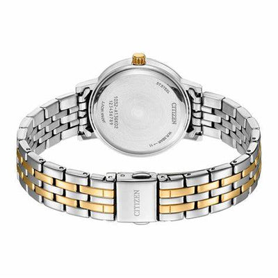 Citizen Quartz Crystal Blue Dial Two-Tone Ladies Watch / EL3106-59L