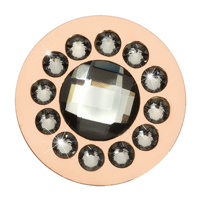 Nikki Lissoni Chic Grey/Blue Mirror Glass Rose Gold-plated 33mm Coin C1624RGM