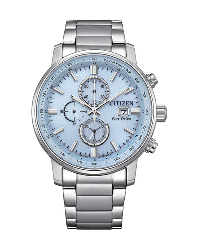 Citizen Eco-Drive – Light Blue Dial Stainless Steel Chronograph / CA0840-87M