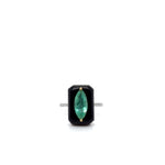 18ct White Gold Emerald Onyx And Diamond Ring