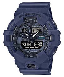 Casio G-Shock Analog-Digital Watch – Blue Camouflage Resin Strap / GA-700CA-2ADR