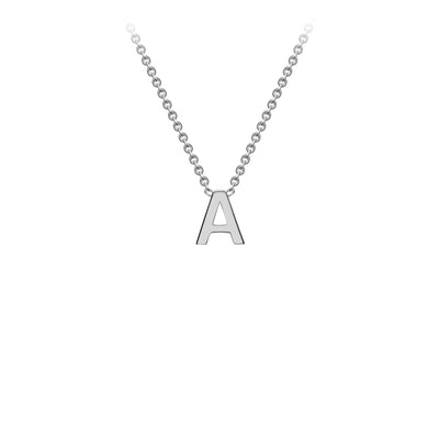9K White Gold 'A' Initial Adjustable Letter Necklace 38/43cm