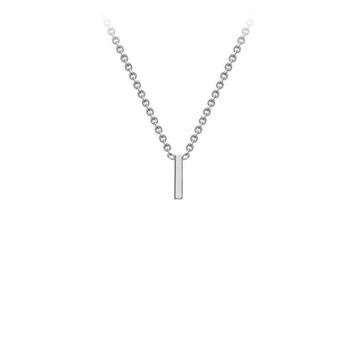 9K White Gold 'I' Initial Adjustable Letter Necklace 38/43cm