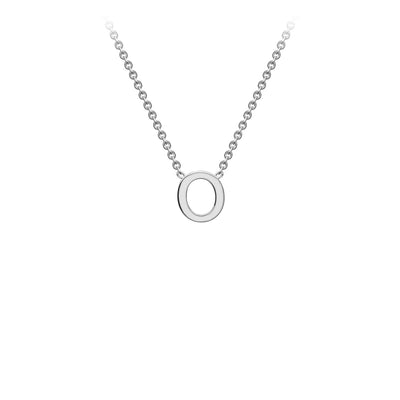 9K White Gold 'O' Initial Adjustable Letter Necklace 38/43cm