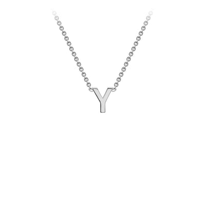 9K White Gold 'Y' Initial Adjustable Letter Necklace 38/43cm