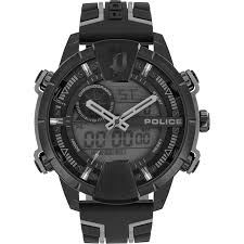 Police Taronga Men's Watch – Black & Grey Rubber Strap / PEWJP2110203