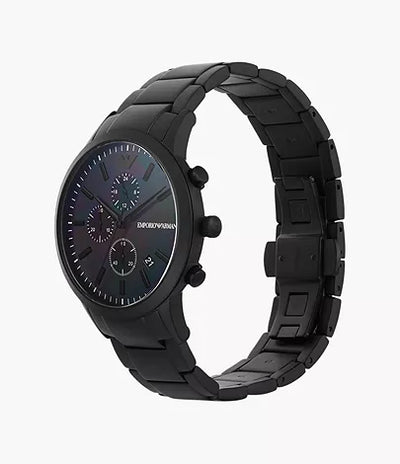 Emporio Armani Chronograph Black Steel Watch / AR11275