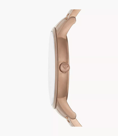 Emporio Armani Three-Hand Date Antique Bronze Stainless Steel Watch / 11413