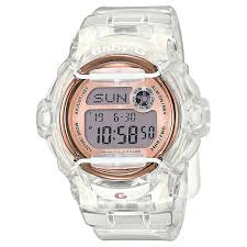 Casio Baby-G Digital Watch – Transparent Resin with Rose Gold Accents / BG-169G-7BDR