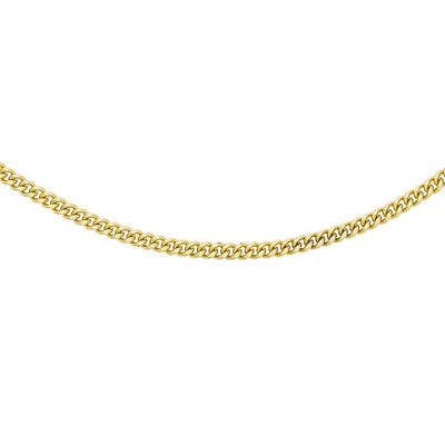 18K Yellow Gold Solid Diamond Cut Curb Chain 50cm
