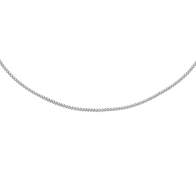18K White Gold Solid Diamond Cut Curb Chain 40cm