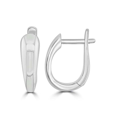 9K White Gold Solid Tapered Hoops