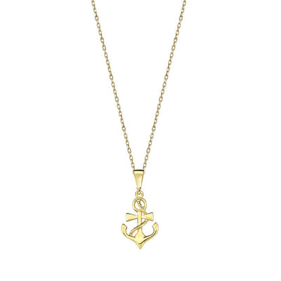 9K Yellow Gold Faith Love Hope Necklace 40-45cm