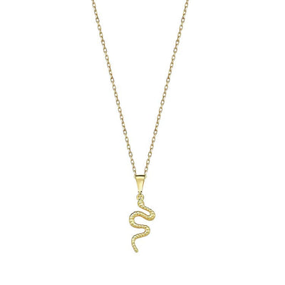 9K Yellow Gold Snake Necklace 40-45cm