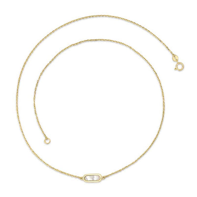 9K Yellow Gold Mop Necklace 45cm