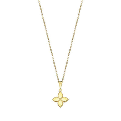 9K Yellow Gold Petite Floral Necklace 40-45cm