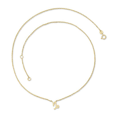 9K Yellow Gold Capricorn Necklace 40-45cm