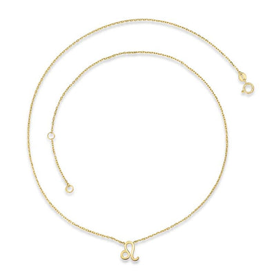 9K Yellow Gold Leo Zodiac Necklace 40-45cm
