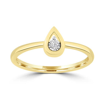 Diamond Ring with 0.03ct Diamonds in 9K Yellow Gold