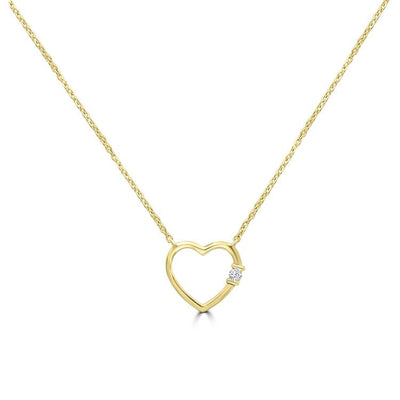Diamond Necklace 40 - 45cm with 0.02ct Diamonds in 9K Yellow Gold