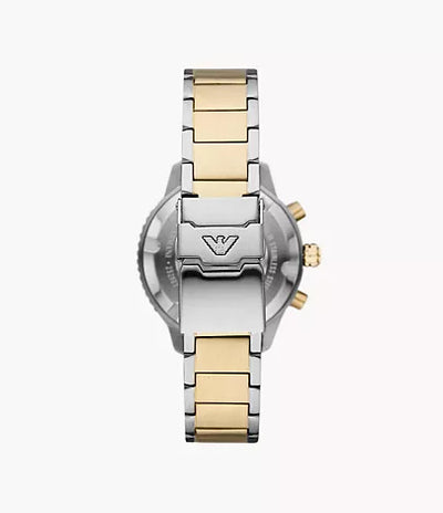 Emporio Armani World Explorer Chronograph Two-Tone Stainless Steel Watch / AR11362