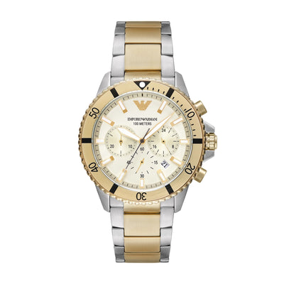 Emporio Armani Luxury Two-Tone Chronograph Watch / 11606