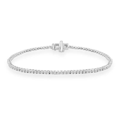 Diamond Tennis Bracelet with 1.00ct Diamonds in 9K White Gold