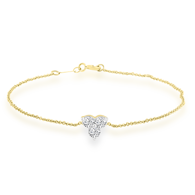 Bracelet with 0.15ct Diamonds in 9K Yellow Gold 17+2cm