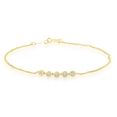 Bracelet with 0.15ct Diamonds in 9K Yellow Gold 17+2cm
