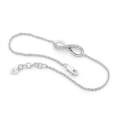 Ellani Sterling Silver Infinity Bracelet / B185S