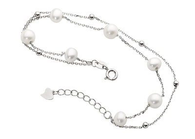 Ellani Sterling Silver Fresh Water Pearl Bracelet / B218