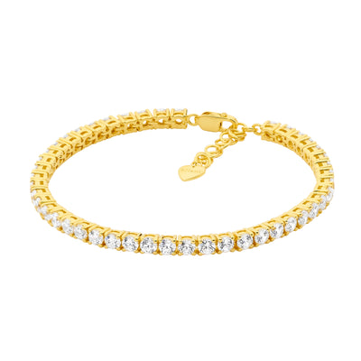 Ellani Sterling Silver Gold Plated Tennis Bracelet / B220G