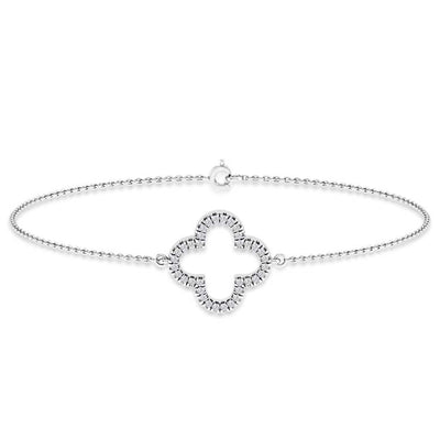 0.10ct HI I1 Diamond Bracelet 18.5cm in 9K White Gold